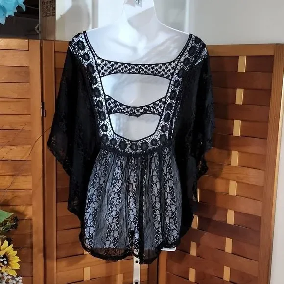 Cato brand black lace tunic - Picture 4 of 9